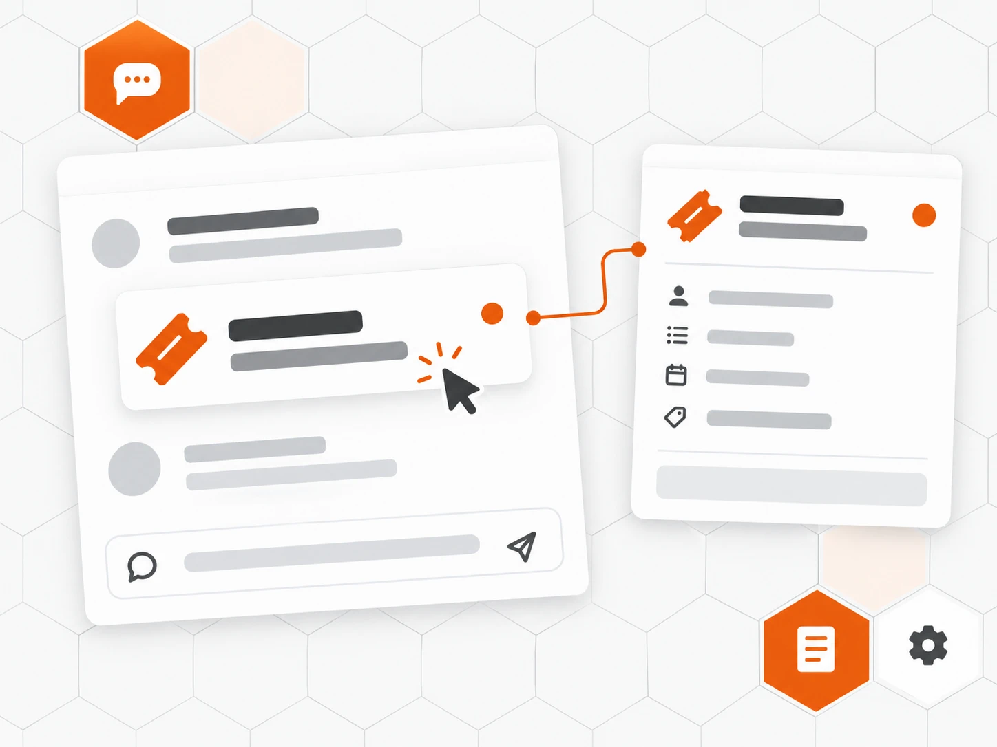 Une demande client s’ouvre depuis une discussion.